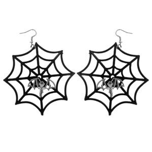1764 Spider Earrings For Women，halloween Black Spider